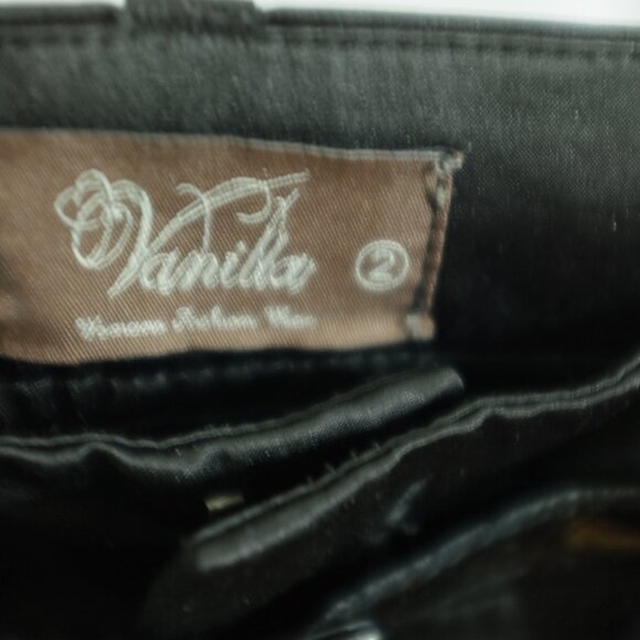 Vanilla Black Satin Dress Pants Size M/L - Picture 7 of 10